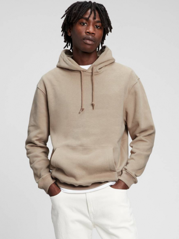 Hoodie vintage dengan warna-warna lembut